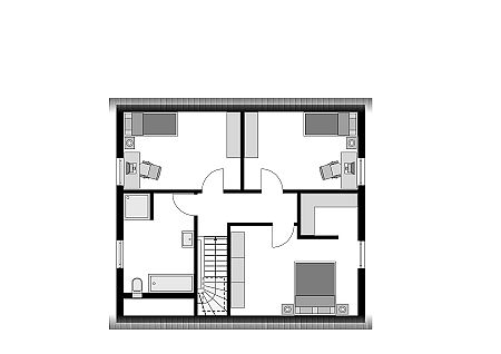 Modernes Einfamilienhaus mit Garage Grundriss Dachgeschoss