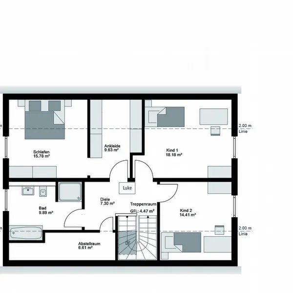 Grundriss DG  - Einfamilienhaus mit Einliegerwohnung 