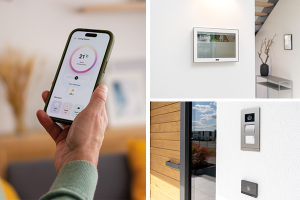 STREIF Smart Home mit App-Steuerung, Wanddisplay und Türkommunikation am Hauseingang
