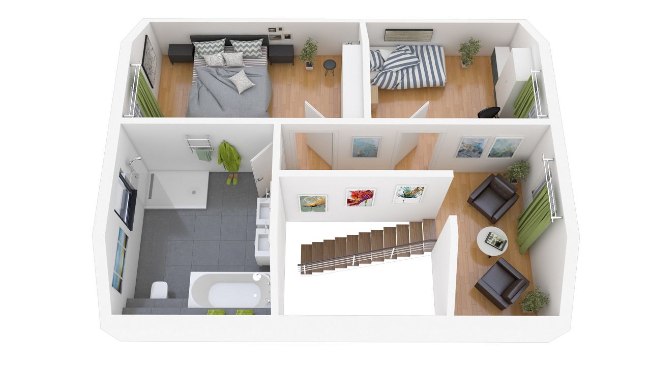 Grundriss Dachgeschoss - Einfamilienhaus mit Erker