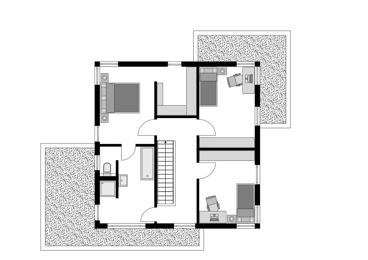 Grundriss Obergeschoss City Haus als modernes Stadthaus