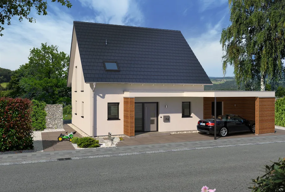 Einfamilienhaus mit Carport - Frontansicht