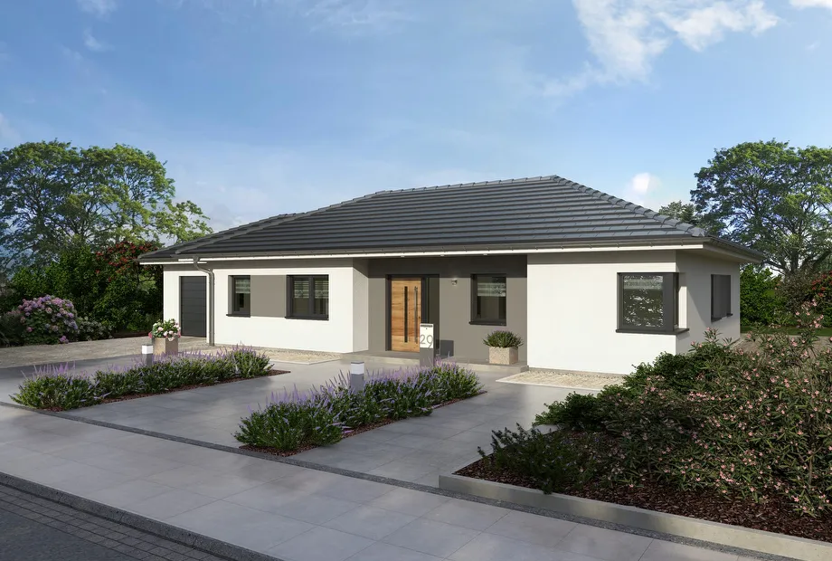 Fertighausbungalow - Frontansicht