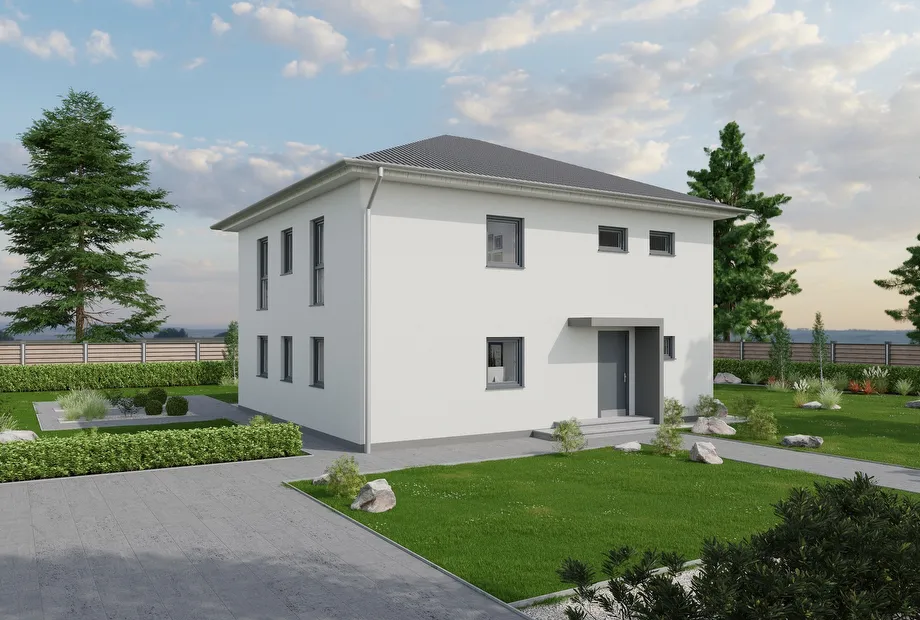 Zweifamilienhaus Fertighaus Entwurf - Frontseite