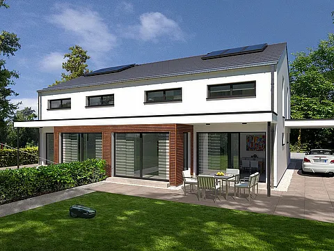 Moderne Doppelhaushälfte mit Carport