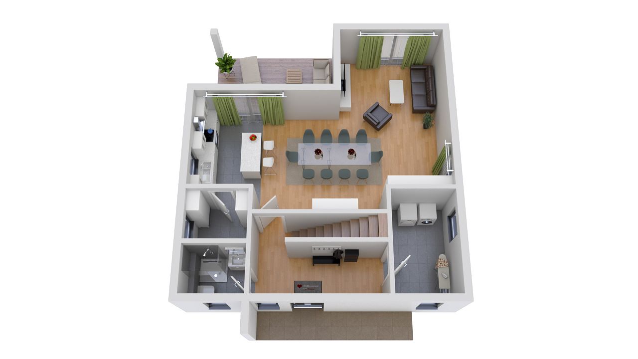 Grundriss Erdgeschoss - Einfamilienhaus mit Erker