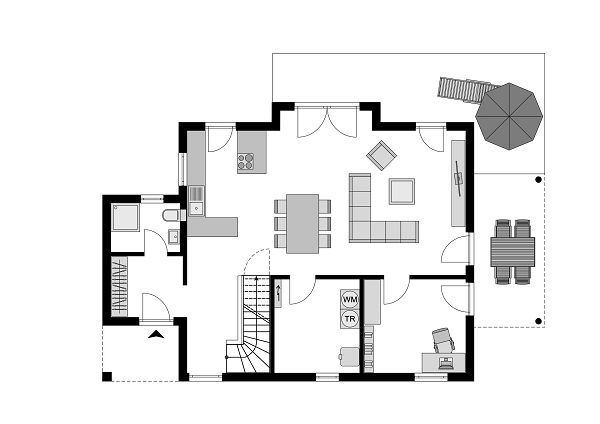 Grundriss Landhaus - Erdgeschoss
