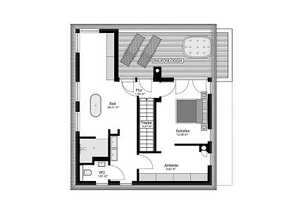 Grundriss Stadtvilla mit Loggia und Garage, 131 qm