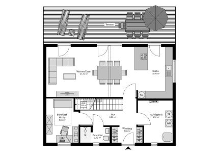 Grundriss Stadtvilla 131 qm