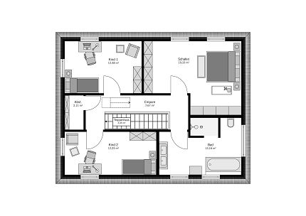 Grundriss Stadtvilla 131 qm