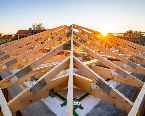 Dachkonstruktion aus Holz