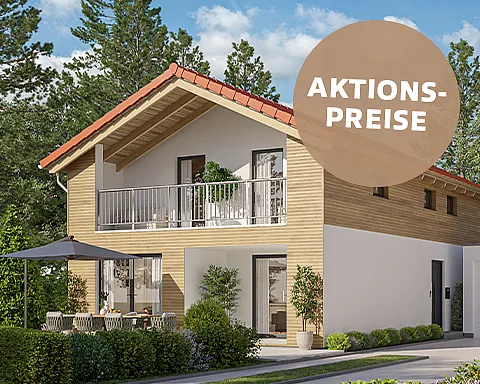 Aktionspreise Einfamilienhaus mit Holzfassade bauen