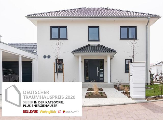 Deutscher Traumhauspreis 2020 in Silber in der Kategorie Plusenergiehäuser für das Passivhaus von Familie Jungbauer