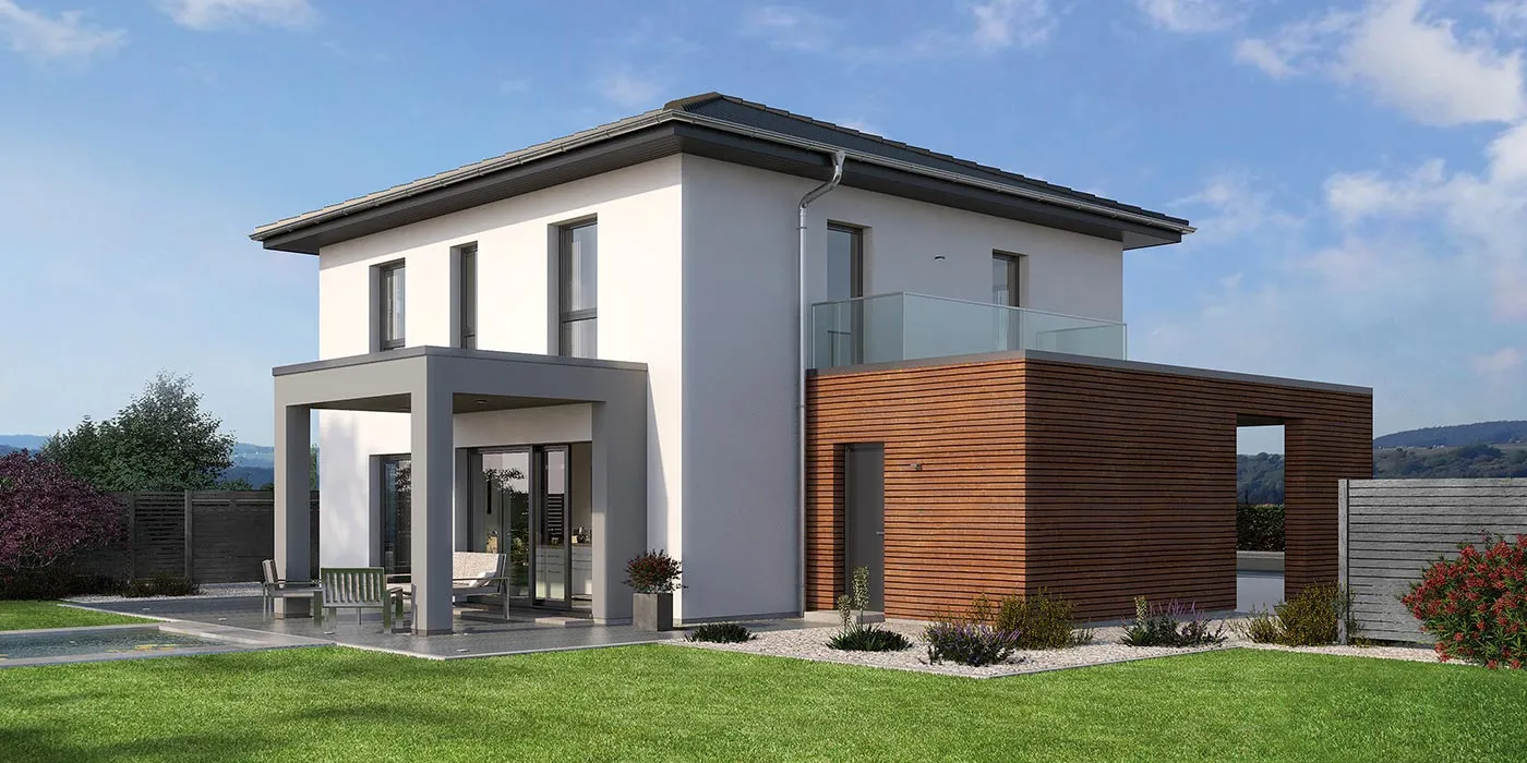 Stadthaus mit Carport Außenansicht