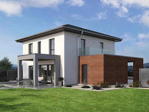 Stadthaus mit Carport Außenansicht