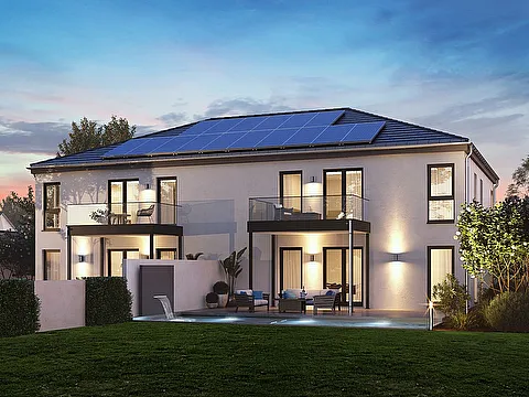 Mehrfamilienhaus 2 mit 4 Wohneinheiten - Gartenansicht